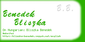 benedek bliszka business card